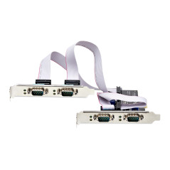 StarTech.com Carte Série PCI Express à 4 Ports - Adaptateur/Carte PCIe à 4 Ports vers RS232/RS422/RS485 (DB9), Support Bas-Profi