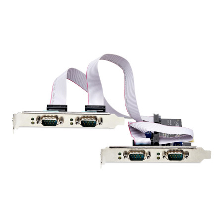 StarTech.com Carte Série PCI Express à 4 Ports - Adaptateur/Carte PCIe à 4 Ports vers RS232/RS422/RS485 (DB9), Support Bas-Profi