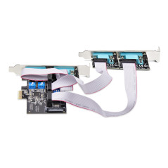 StarTech.com Carte Série PCI Express à 4 Ports - Adaptateur/Carte PCIe à 4 Ports vers RS232/RS422/RS485 (DB9), Support Bas-Profi