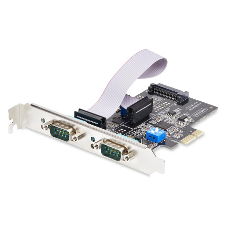 StarTech.com Carte Série PCI Express à 2 Ports - Adaptateur/Carte PCIe à 2 Ports vers RS232/RS422/RS485 (DB9), Support Bas-Profi