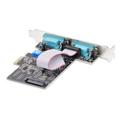 StarTech.com Carte Série PCI Express à 2 Ports - Adaptateur/Carte PCIe à 2 Ports vers RS232/RS422/RS485 (DB9), Support Bas-Profi