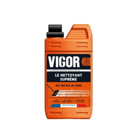 Vigor - Nettoyant Suprême | Nettoyant Sol aux Cristaux de Soude | Ultra-Dégraissant | Parfum Eucalyptus | Fabrication Française