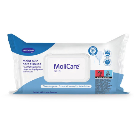 MoliCare Skin - Lingettes Imprégnées Pour Toute Occasion - Enrichies à la Camomille - pH Neutre à la Peau - Sachet de 50 unités
