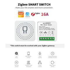 proAMEDEN ZigBee 3.0 Interrupteur intelligent 16A Mini Interrupteur intelligent WiFi Module Compatible avec Alexa et Google Home