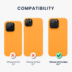 kwmobile Housse Compatible avec Apple iPhone 14 Pro Max Coque - Coque de téléphone Fine avec Finition Douce - Orange fruitée