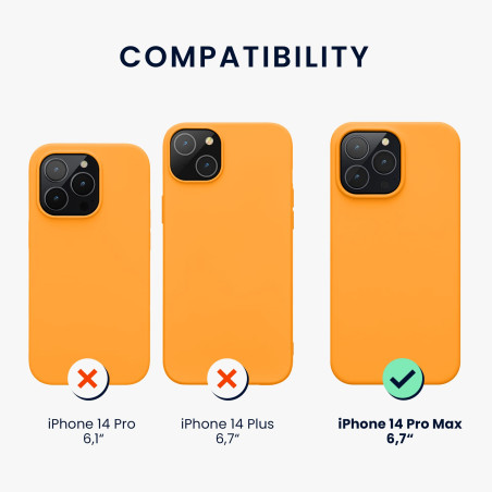 kwmobile Housse Compatible avec Apple iPhone 14 Pro Max Coque - Coque de téléphone Fine avec Finition Douce - Orange fruitée