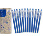 PILOT - 12 Stylos FriXion Ball Stick - Encre Gel Effaçable Bleue - Le FriXion Économique à Pointe Moyenne - Pour Mettre Dans La 