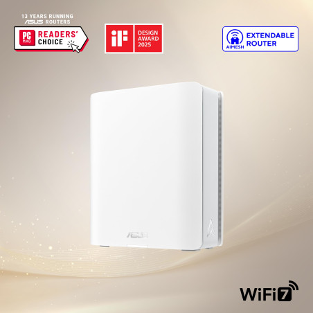 ASUS ZenWiFi BT8, réseau WiFi 7 à Triple Bande, 3600 Mbps, Couverture 548 m², Deux Ports 2,5 G, contrôles de sécurité et contrôl