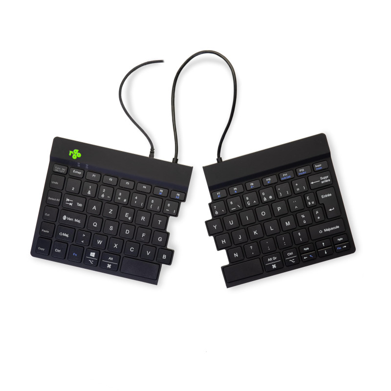 R-Go Clavier Ergonomique Filaire, avec indicateur de Pause, Deux Parties, Clavier séparé, Split Keyboard, Clavier français AZERT R-Go Clavier Ergonomique Filaire, avec indicateur de Pause, Deux Parties, Clavier séparé, Split Keyboard, Clavier français AZERT