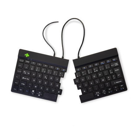 R-Go Clavier Ergonomique Filaire, avec indicateur de Pause, Deux Parties, Clavier séparé, Split Keyboard, Clavier français AZERT