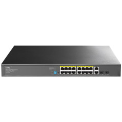 Cudy Commutateur Ethernet Gigabit Non Managé PoE+ 16 Ports, 200W, 16 Ports Gigabit PoE+, 2 SFP, 2 Ports Uplink, Montage en Rack