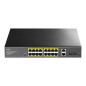 Cudy Commutateur Ethernet Gigabit Non Managé PoE+ 16 Ports, 200W, 16 Ports Gigabit PoE+, 2 SFP, 2 Ports Uplink, Montage en Rack 