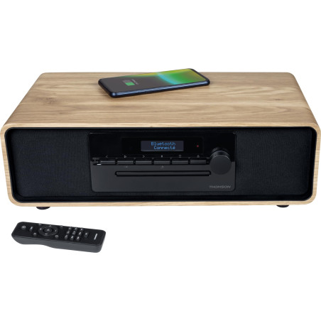 Thomson Micro Chaine Bluetooth avec Radio numérique Dab, CD, USB, Charge Induction (MIC300IDABBT)