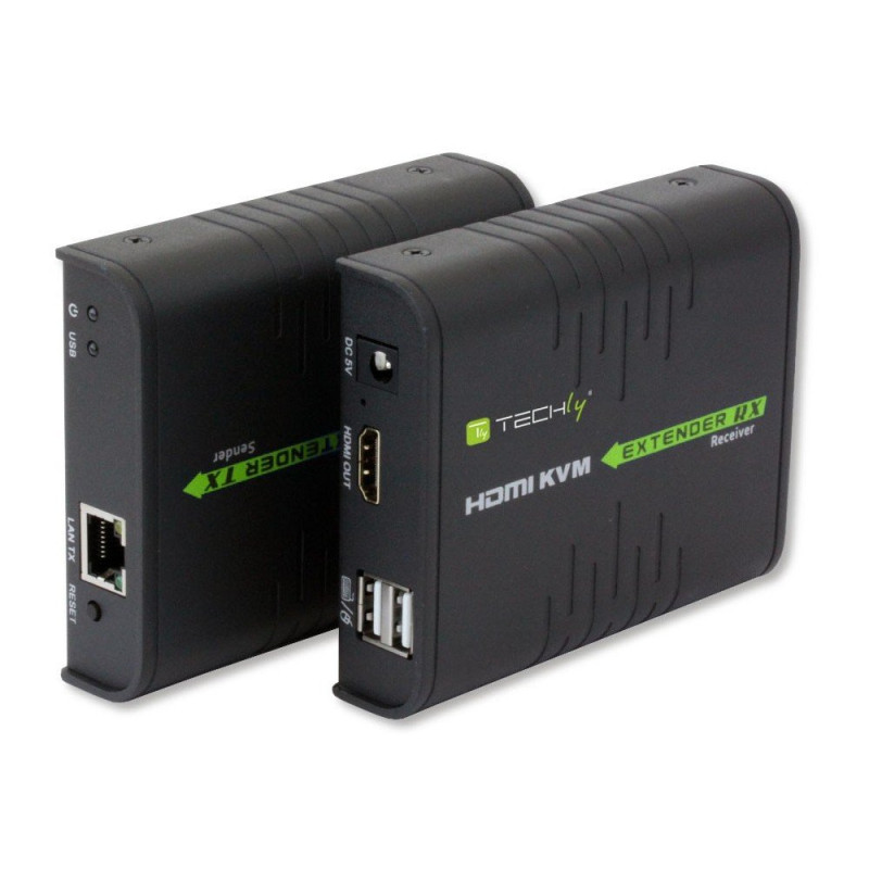 TECHLY HDMI KVM Extender pour câble de réseau