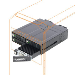 Icy Dock Rack Mobile Métallique backplane Cage, boitier de Rack pour 4 x SSD M.2 NVMe OCuLink(SFF-8612), PCIe 4.0 pour Baie 5,25