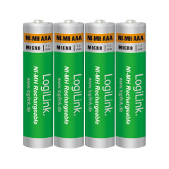 LogiLink LR03RB4 Lot de 4 Piles AAA Micro NiMH 1,2 V Vert