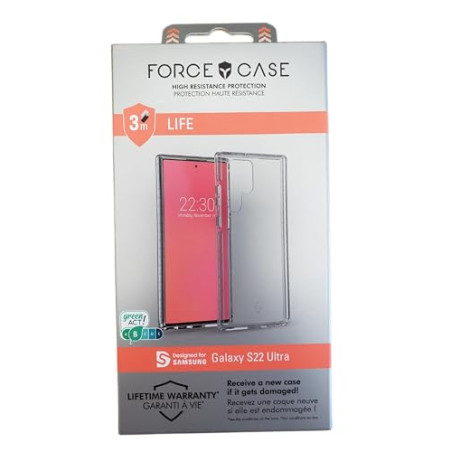Coque Renforcée Life Garantie à Vie Transparente pour Samsung Galaxy S22 Ultra 5G Force Case