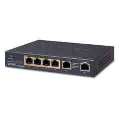Planet GSD-604HP commutateur réseau Géré Gigabit Ethernet (10/100/1000) Noir Connexion Ethernet, supportant l'alimentation via c