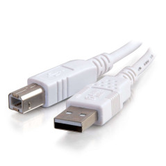 C2G Câble USB 2.0 A vers B pour imprimante HP, Epson, Brother, Samsung, Cannon et tous les autres appareils USB A/B Blanc 2 m