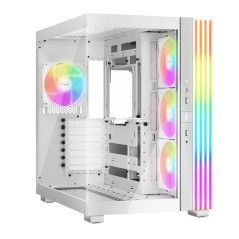 be quiet! Light Base 600 LX White boîtier PC, Panneaux Avant et latéral entièrement vitrés, Éclairage Impressionnant, 4 Ventilat