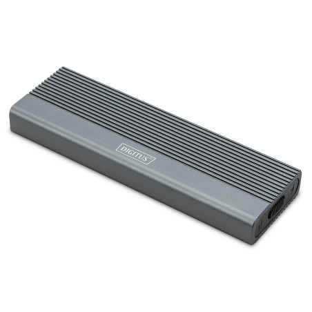 DIGITUS boîtier Externe M.2 - USB 3.1 Gen2 Typ-C - jusqu'à 10 Gbit/s - Supporte Les SSD SATA & NVMe jusqu'à 8 TB - pour Les SSD