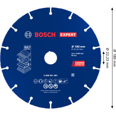 Bosch 1x Disques à tronçonner EXPERT Carbide Multi Wheel (pour Bois dur, Bois clouté, Ø 180 mm, Professional Accessoire Grande m