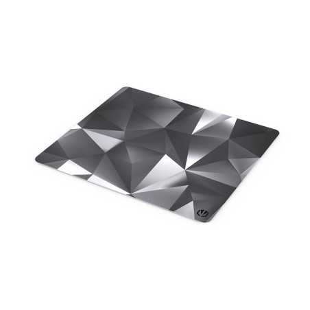 ENDORFY Crystal Black L Tapis de Souris 450x400 mm L, Guide de Souris Lisse, Bord imprimé, Base en Caoutchouc antidérapant, Desi