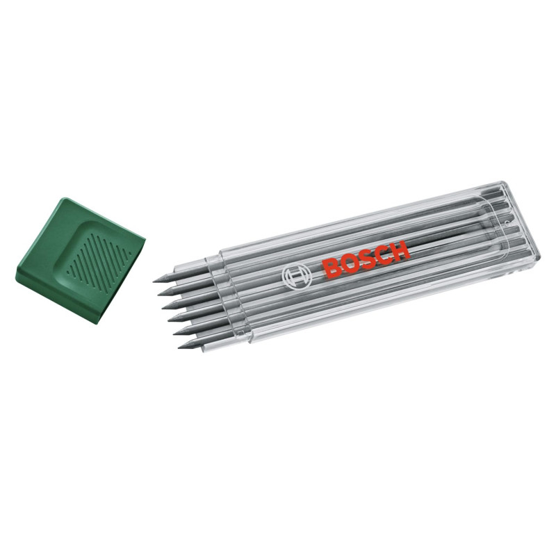 Bosch Set de 6 mines graphites HB (acces. marqueur pr trous profonds ; HB ; 2,8 mm ; étui rang.) Bosch Set de 6 mines graphites HB (acces. marqueur pr trous profonds ; HB ; 2,8 mm ; étui rang.)