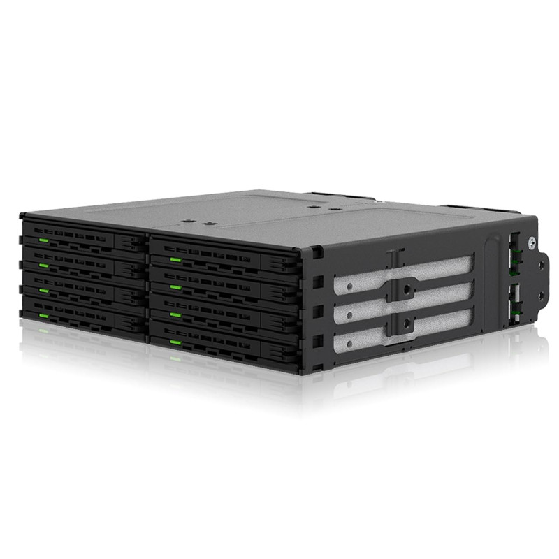 ICY DOCK Backplane Cage, Rack Mobile, boitier de Rack Hot Swap pour 8 x HDD/SSD 2.5" SATA /SAS dans 1 Baie de 5.25" - ExpressCag ICY DOCK Backplane Cage, Rack Mobile, boitier de Rack Hot Swap pour 8 x HDD/SSD 2.5" SATA /SAS dans 1 Baie de 5.25" - ExpressCag