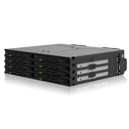 ICY DOCK Backplane Cage, Rack Mobile, boitier de Rack Hot Swap pour 8 x HDD/SSD 2.5" SATA /SAS dans 1 Baie de 5.25" - ExpressCag