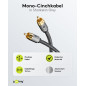 goobay 65299 Câble Cinch mono 10m / Câble audio pour subwoofers Hi-Fi/Câble textile flexible/Câble coaxial numérique/Connecteurs