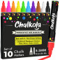 Chalkola Set 10 Feutre Craie Liquide Effaçable | Pointe Réversible 6mm | Chalk Marker et Peinture Stylo Craie pour Tableau Noir Chalkola Set 10 Feutre Craie Liquide Effaçable | Pointe Réversible 6mm | Chalk Marker et Peinture Stylo Craie pour Tableau Noir