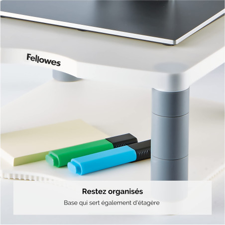 Fellowes 9171705 Support Moniteur Ergonomique Premium Gris Clair