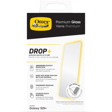 Otterbox Protecteur d'écran Premium Glass pour Samsung Galaxy S25+ / Samsung Galaxy S24+, Verre trempé, protection avancée anti-