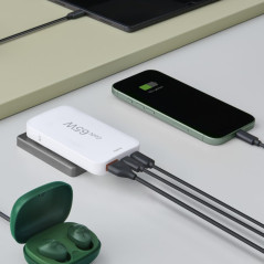 Hama Chargeur Rapide USB-C 65W GaN 3 Ports, sur Secteur, 2X USB-C 65W, 1x USB-A 18W, Mini-Chargeur PD Ultra Plat, Compact et Pli