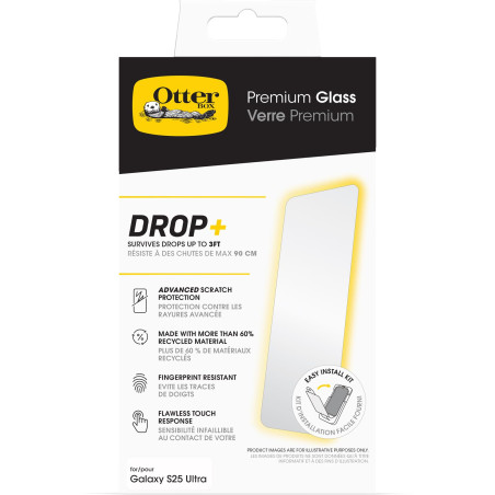 Otterbox Protecteur d'écran Premium Glass pour Samsung Galaxy S25 Ultra, Verre trempé, Protection avancée Anti-Rayures, résiste 