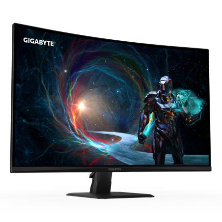 GIGABYTE GS32QCA 31,5" Moniteur Gaming Incurvé QHD - 2560 x 1440, 180Hz, 1ms, 250 CD/m², FreeSync, HDR Ready, HDMI 2.0, DisplayP