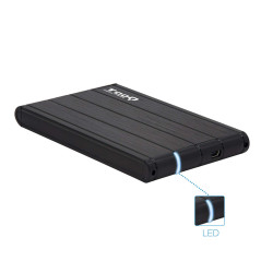 TOOQ TQE-2530B - Boîtier de Stockage pour disques durs HDD de 2.5", (SATA I/II/III jusqu'à 7.0 mm d'épaisseur, USB 3.0), Alumini