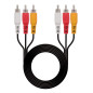 Nano Cable 10.24.0802 - Cable audio-video 3 x RCA M/M (1.8 mètres), couleur noir Nano Cable 10.24.0802 - Cable audio-video 3 x RCA M/M (1.8 mètres), couleur noir