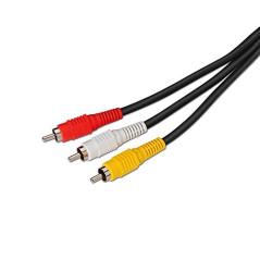 Nano Cable 10.24.0802 - Cable audio-video 3 x RCA M/M (1.8 mètres), couleur noir