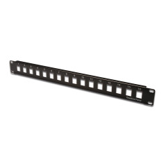 DIGITUS Panneau de Brassage - Modulaire - pour modules Keystone - 19 Pouces - 16 Ports - Non blindé - Montage en Rack 1U - Noir