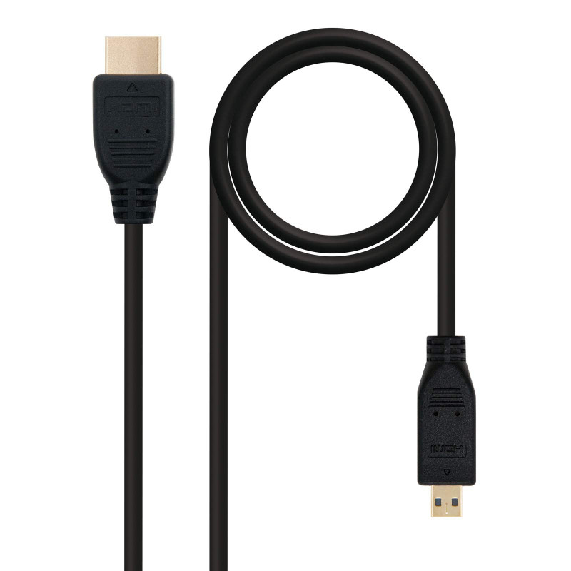 NANOCABLE 10.15.3501 - Câble Micro HDMI vers HDMI V1.4, mâle-mâle, Noir, 0.8mts NANOCABLE 10.15.3501 - Câble Micro HDMI vers HDMI V1.4, mâle-mâle, Noir, 0.8mts