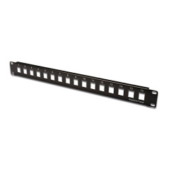 DIGITUS Panneau de Brassage - Modulaire - pour modules Keystone - 19 Pouces - 16 Ports - Non blindé - Montage en Rack 1U - Noir