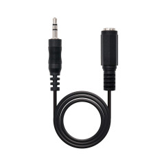 NANOCABLE 10.24.0205 - Câble audio stéreo, JACK3.5/M-JACK3.5/F,mâle-femelle,5mts