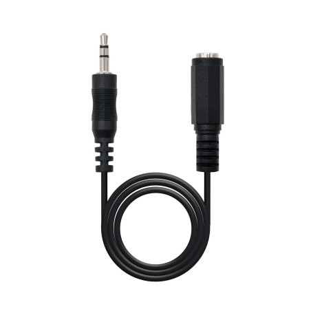 NANOCABLE 10.24.0205 - Câble audio stéreo, JACK3.5/M-JACK3.5/F,mâle-femelle,5mts