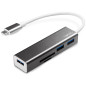 LogiLink UA0305 USB-C 3.0 HUB, 3 Ports, avec Lecteur de Carte Anthracite LogiLink UA0305 USB-C 3.0 HUB, 3 Ports, avec Lecteur de Carte Anthracite
