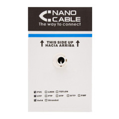 NANOCABLE 10.20.0504 - Câble Ethernet rigide RJ45 Cat.6 UTP AWG24, Gris, 305mts