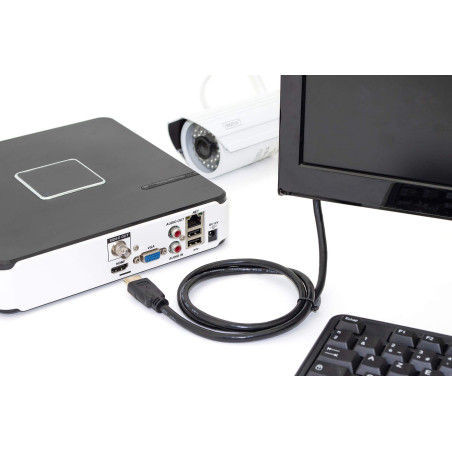 DIGITUS Câble HDMI Premium - UHD 4K - 5m - HDR, Ethernet, ARC, CEC, 3D, Dolby, HDMI 2.0 - Convient pour les consoles de jeu