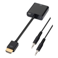 Aisens - Convertisseur HDMI vers Svga+Audio. Hdmi A/M-Svga/H+Jack 3.5/H. Noir.