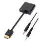 Aisens - Convertisseur HDMI vers Svga+Audio. Hdmi A/M-Svga/H+Jack 3.5/H. Noir. Aisens - Convertisseur HDMI vers Svga+Audio. Hdmi A/M-Svga/H+Jack 3.5/H. Noir.